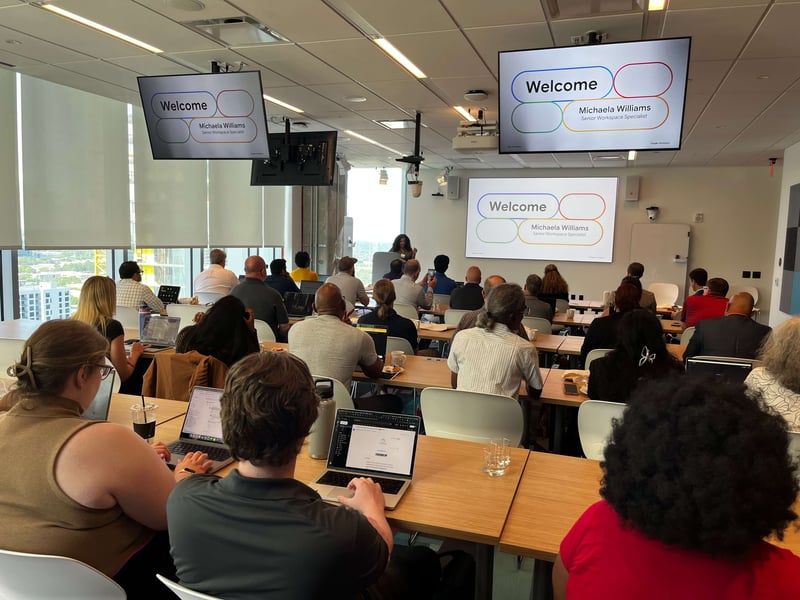 In person Gemini training session with a Google speaker