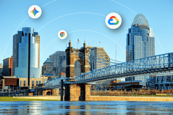 The city skyline of Cincinnati