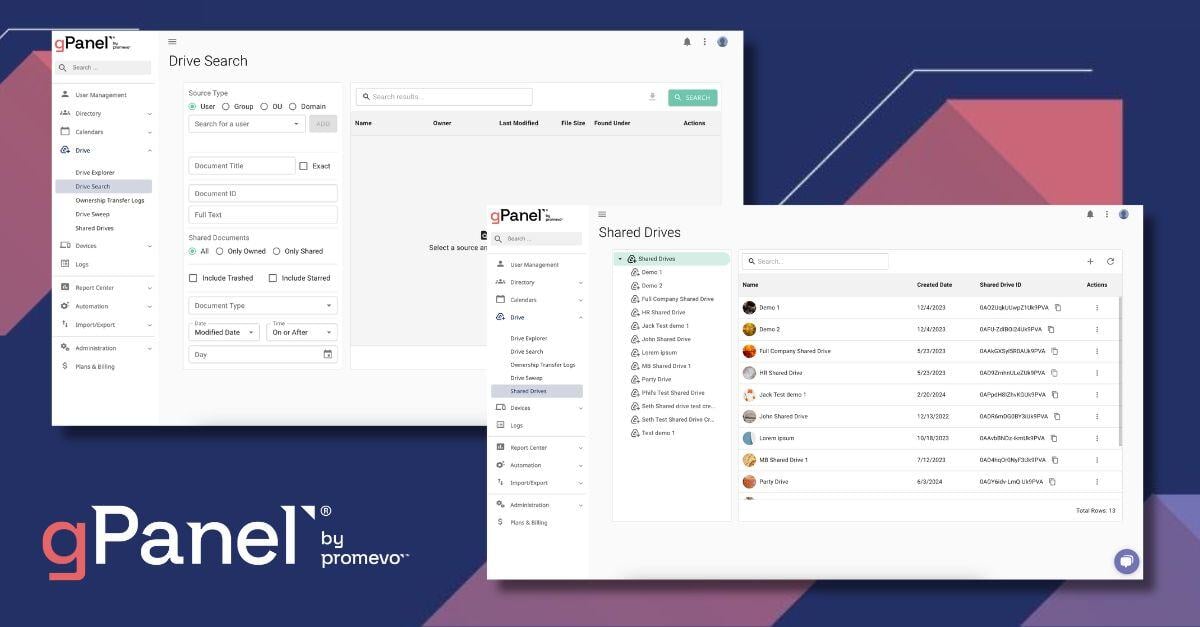 enhanced UI for Drive gPanel