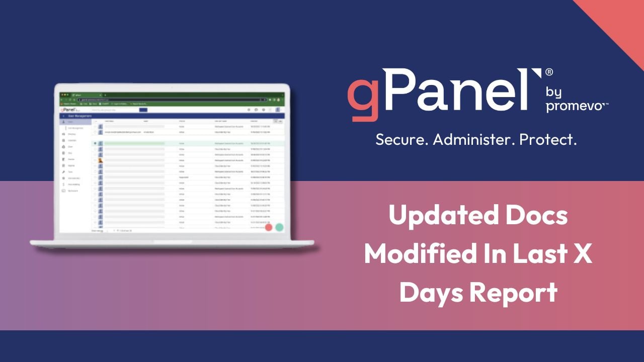 gPanel docs modified in X days report