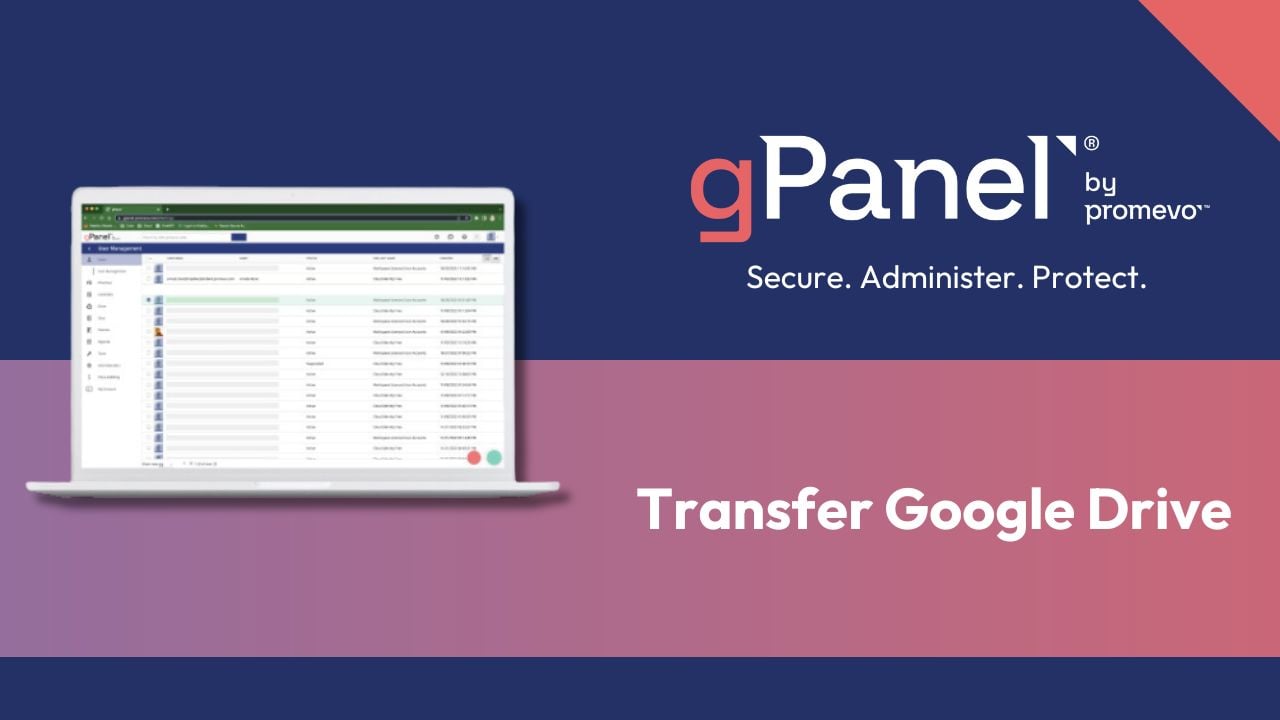 gPanel transfer Google Drive 