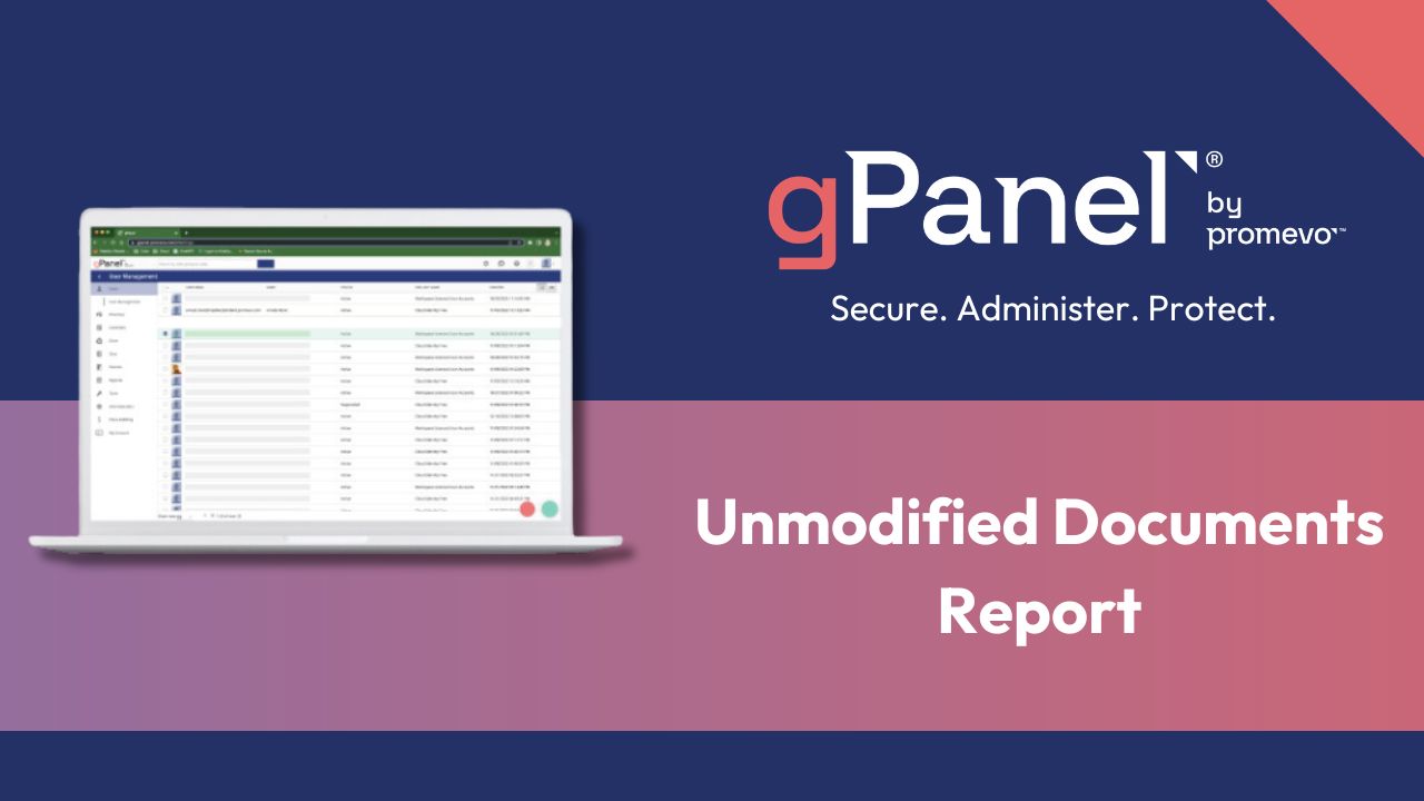gPanel unmodified documents report