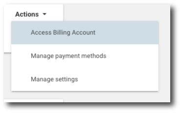 access billing account menu gpanel
